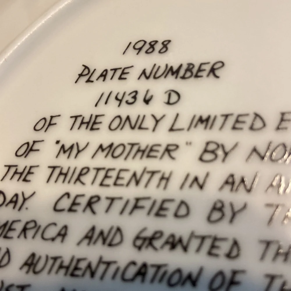 Norman Rockwell 8.5” W Mothers Day 1988 Plate - Picture 10 of 11